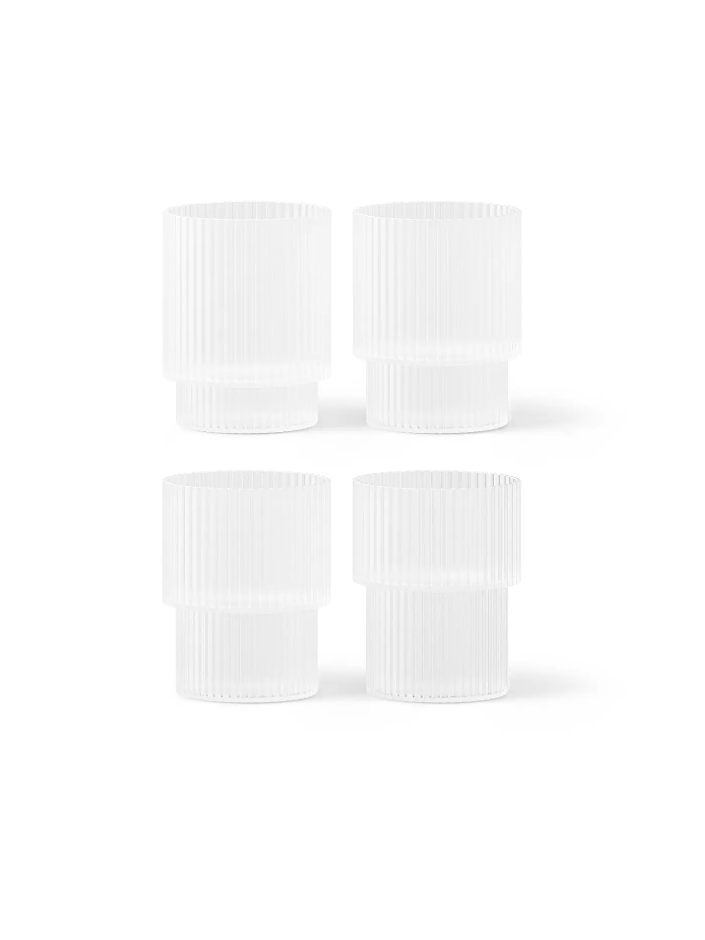 FERM LIVING | Trinkglas 4er-Set RIPPLE Frosted | 